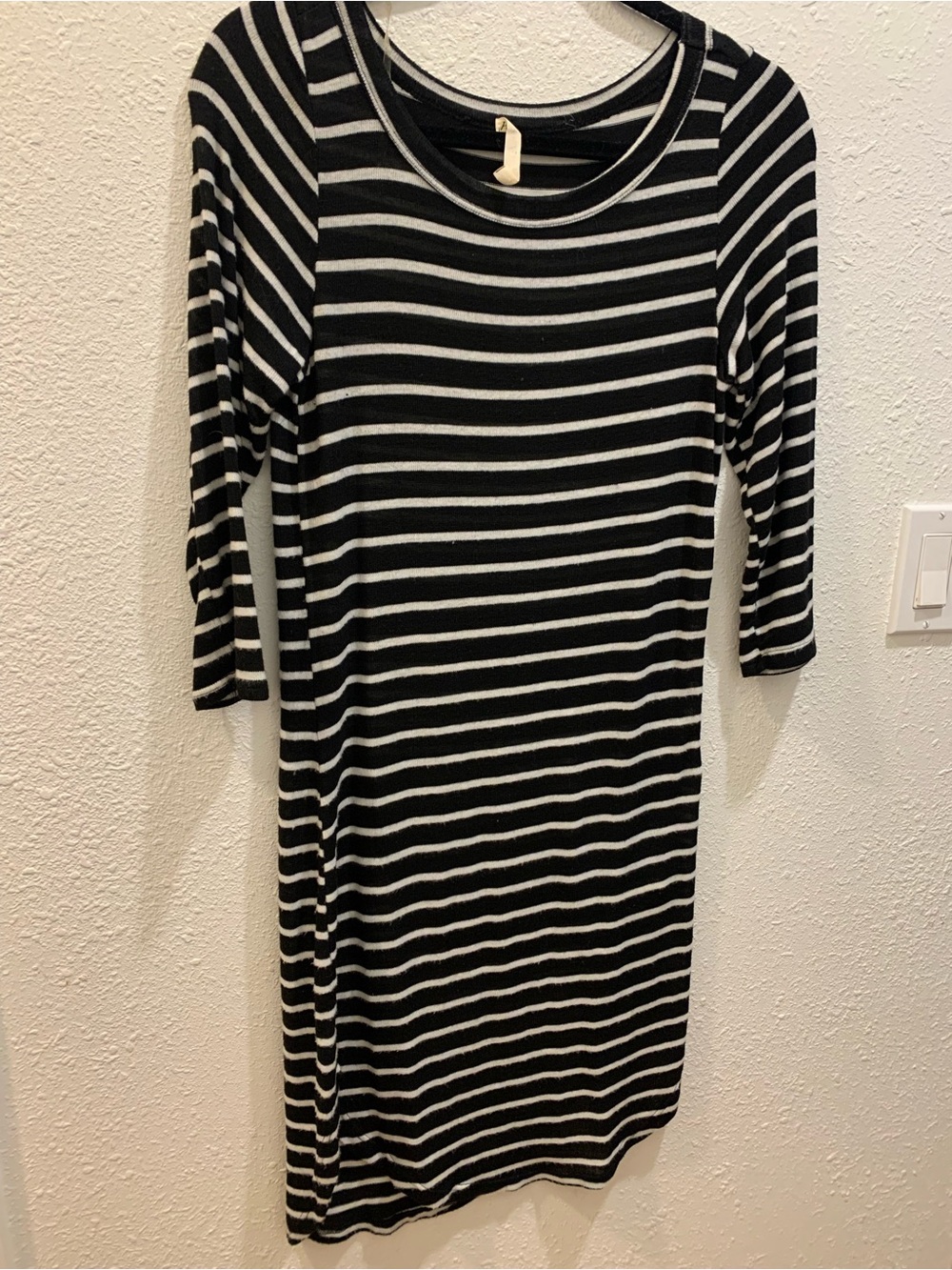 Heart Hips Black & White Striped Midi Dress